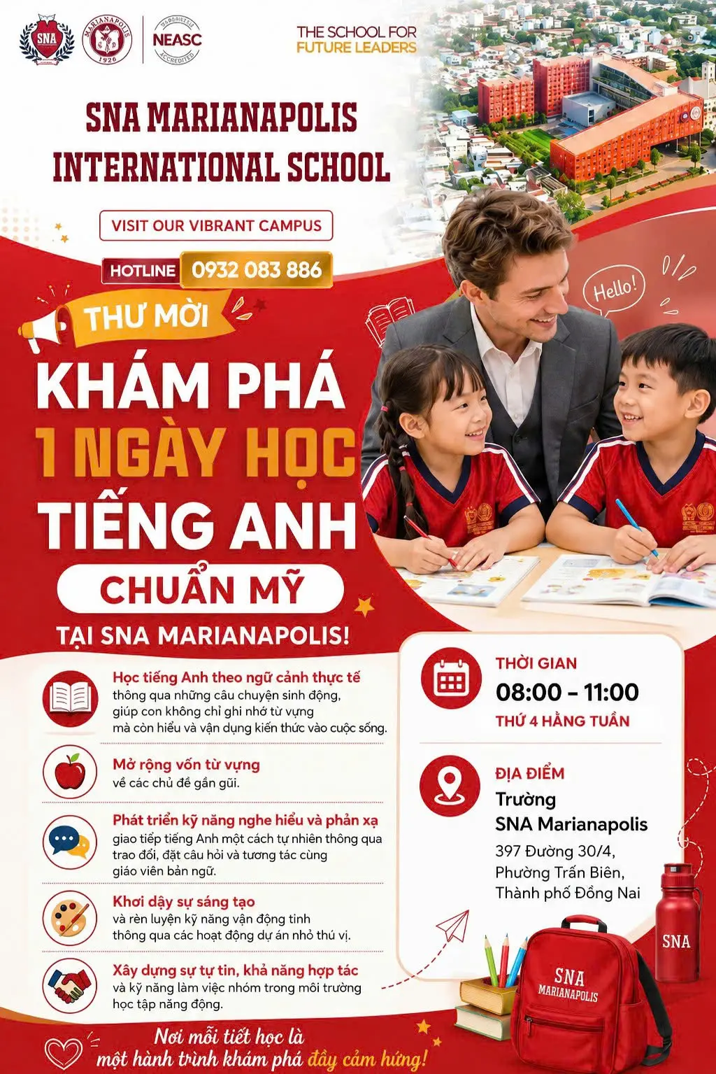 Học sinh tham gia Knight Experience Class tại SNA Marianapolis